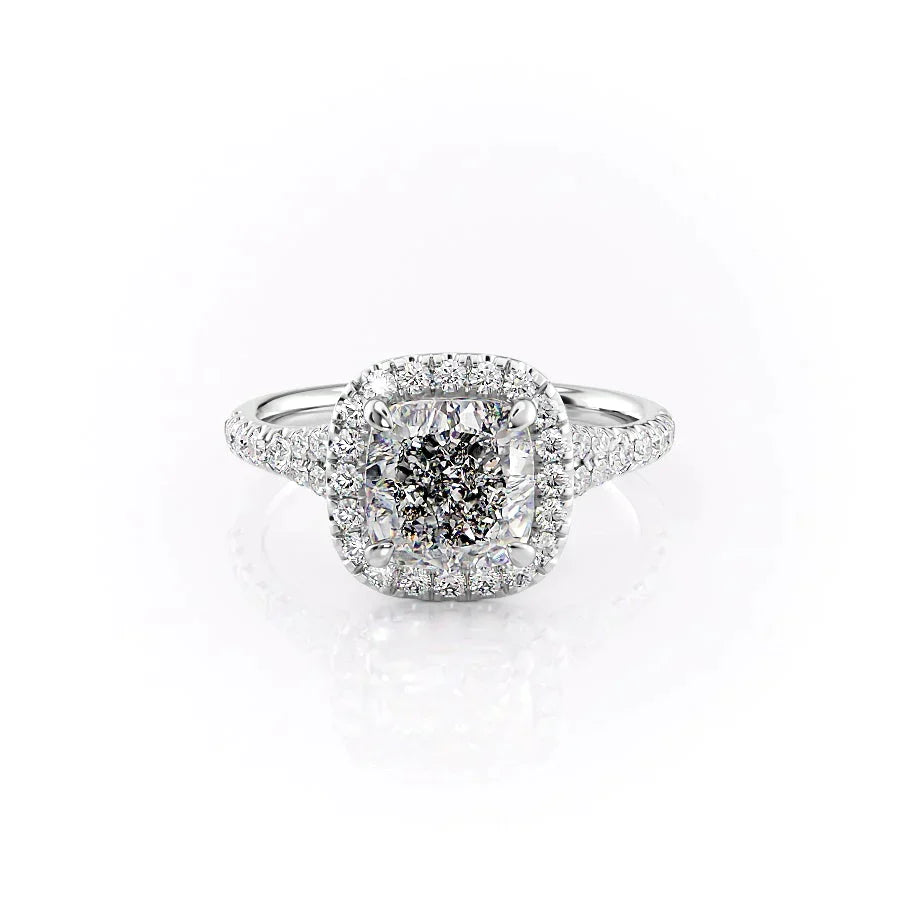 The Miley Set With A 3.5 Carat Cushion Moissanite