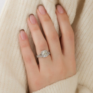 The Miley Set With A 2 Carat Cushion Moissanite