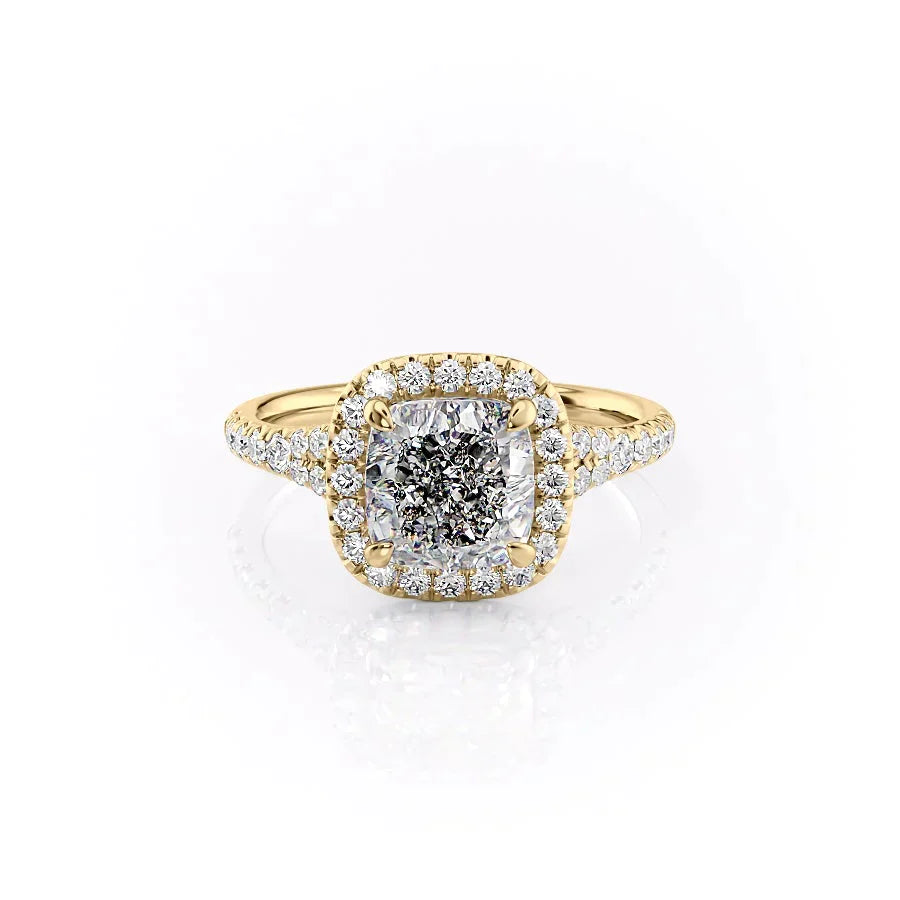 The Miley Set With A 3 Carat Cushion Moissanite