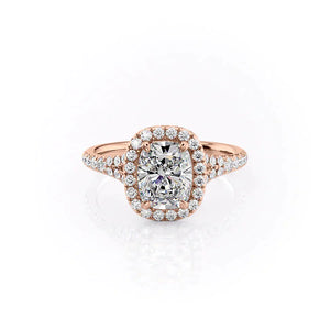 The Miley Set With A 2.5 Carat Elongated Cushion Lab Diamond