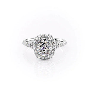 The Miley Set With A 4.5 Carat Elongated Cushion Moissanite