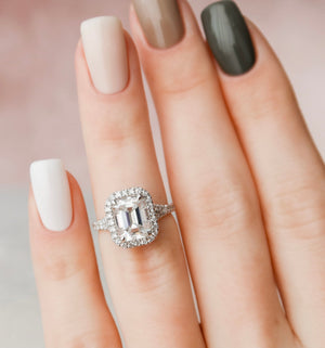 The Miley Set With A 5 Carat Emerald Moissanite