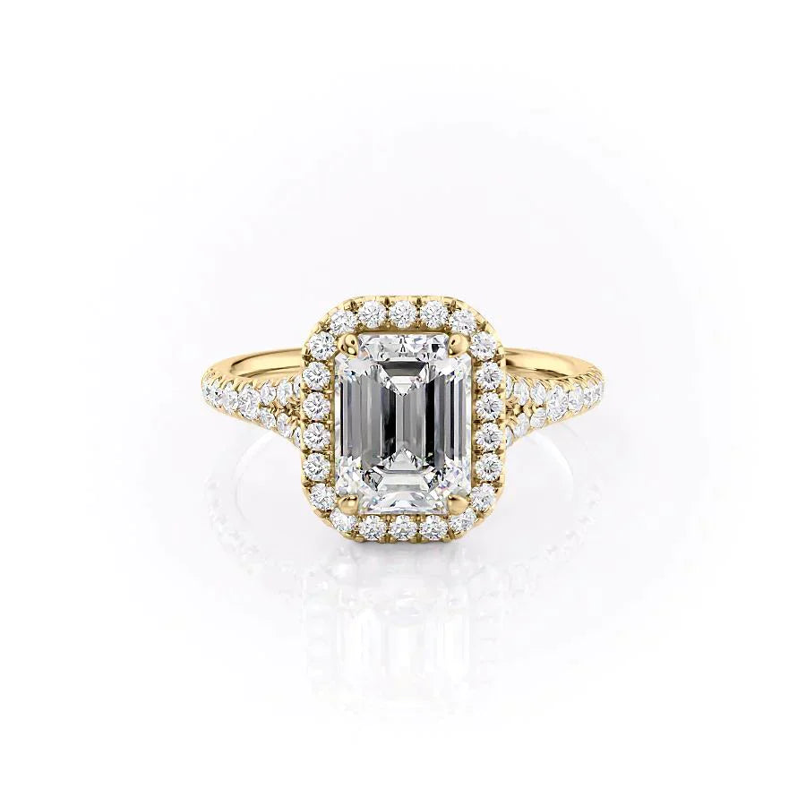 The Miley Set With A 2.5 Carat Emerald Moissanite
