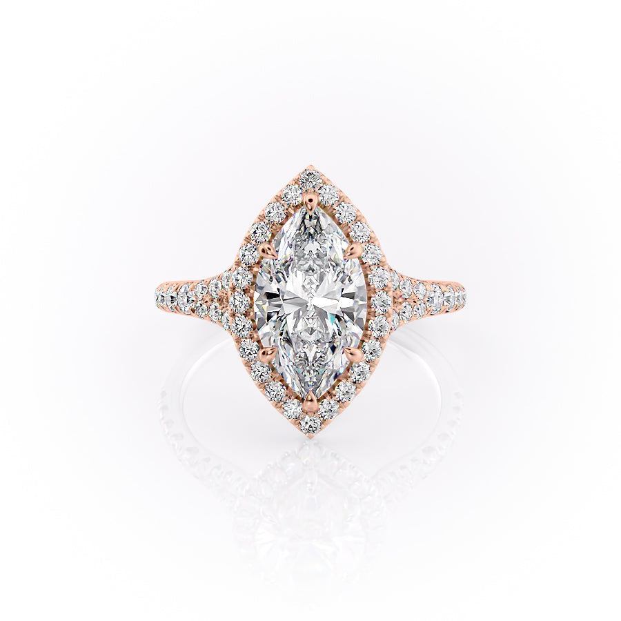 The Miley Set With A 3 Carat Marquise Lab Diamond
