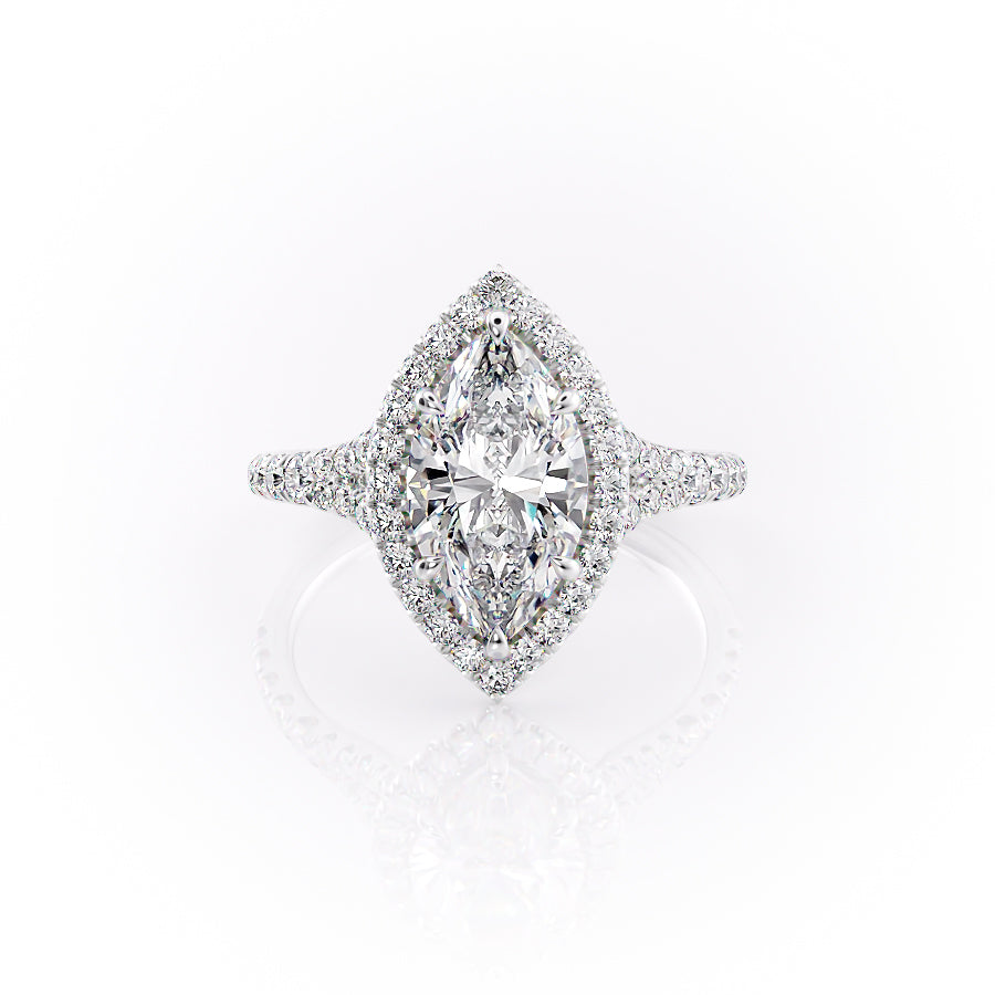 The Miley Set With A 3 Carat Marquise Lab Diamond