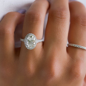 The Miley Set With A 4 Carat Oval Moissanite