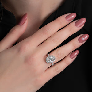 The Miley Set With A 4 Carat Oval Moissanite