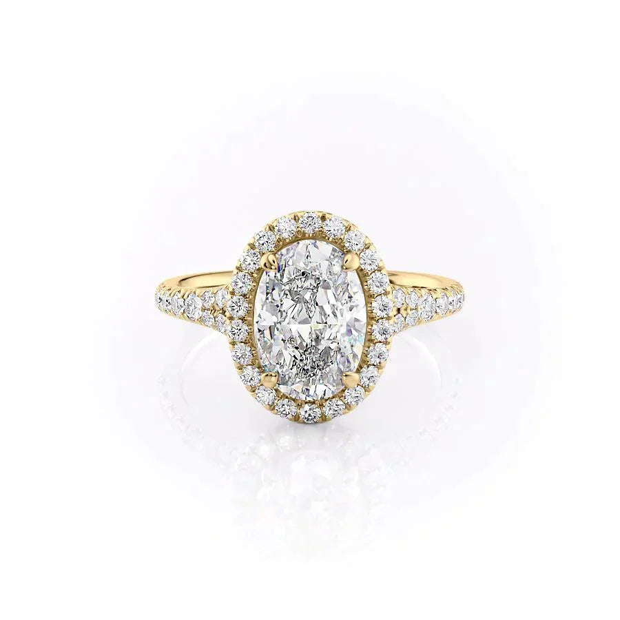 The Miley Set With A 1.5 Carat Oval Lab Diamond