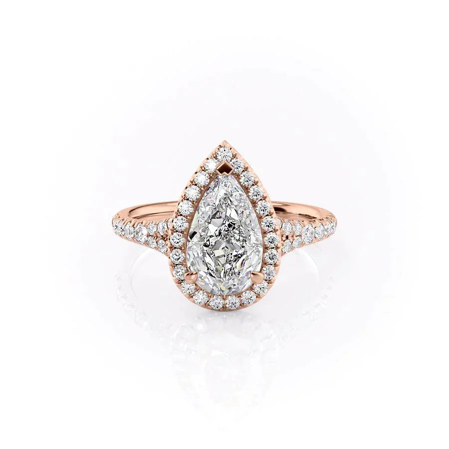 The Miley Set With A 3 Carat Pear Lab Diamond