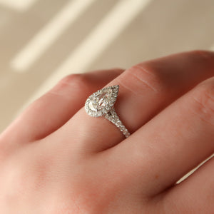 The Miley Set With A 2 Carat Pear Moissanite
