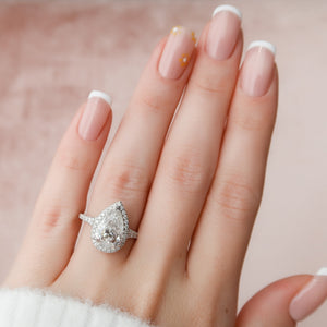 The Miley Set With A 2 Carat Pear Moissanite