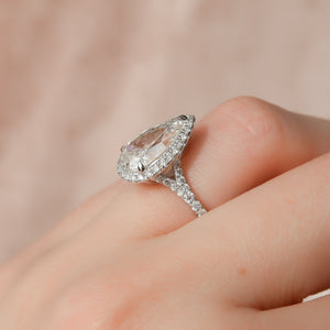 The Miley Set With A 2 Carat Pear Moissanite