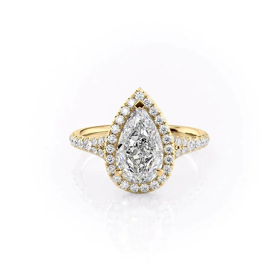 The Miley Set With A 2 Carat Pear Moissanite