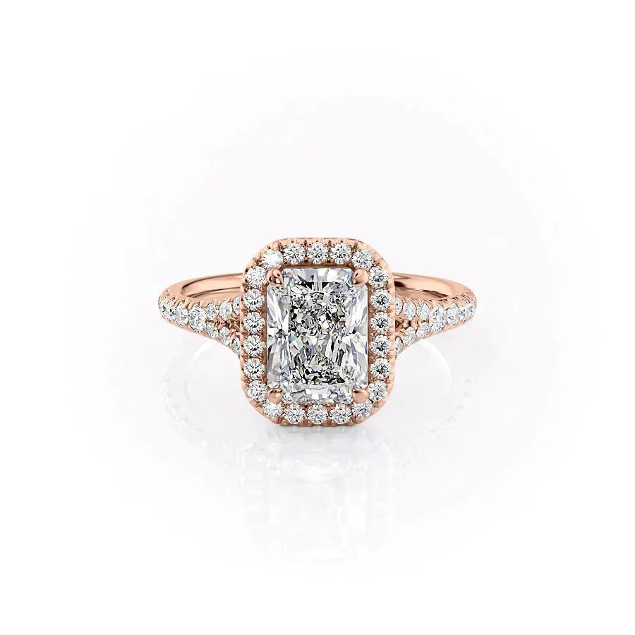 The Miley Set With A 1.5 Carat Radiant Moissanite