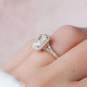 The Miley Set With A 2 Carat Radiant Moissanite