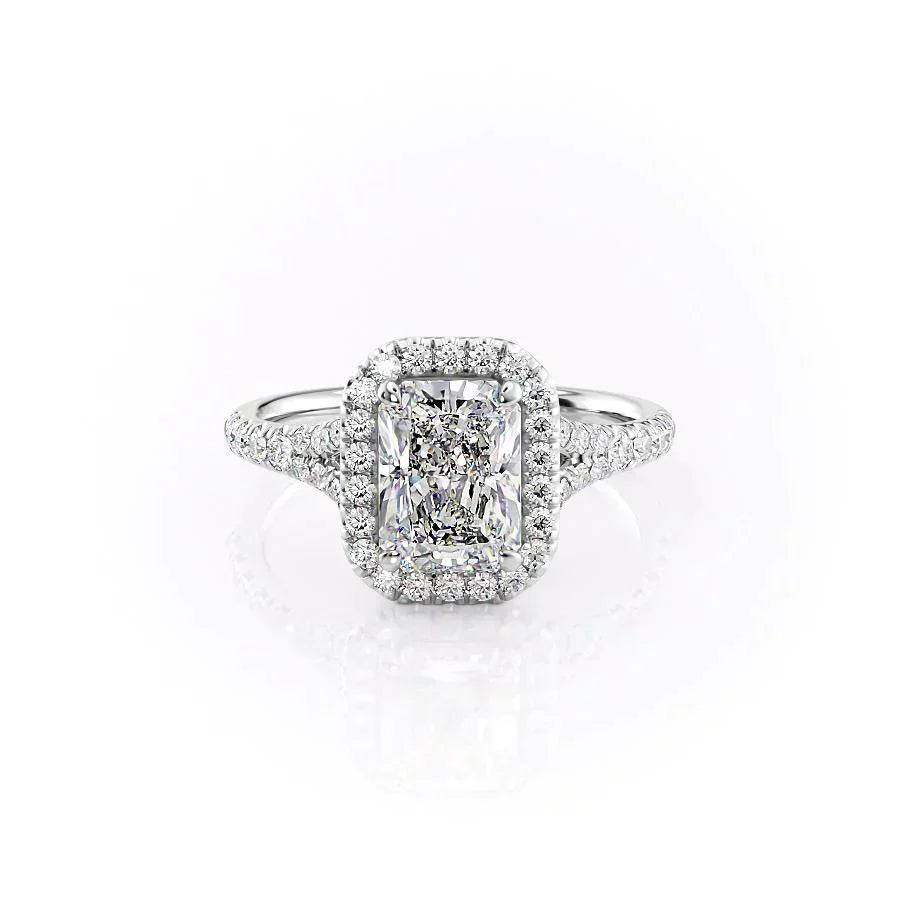 The Miley Set With A 3 Carat Radiant Moissanite