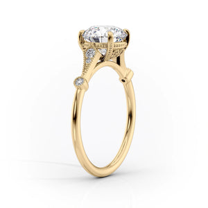The Amber Set With A 1 Carat Pear Moissanite