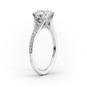 The Jade Set With A 2 Carat Cushion Moissanite