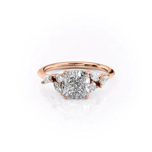The Melissa Set With A 3 Carat Cushion Lab Diamond