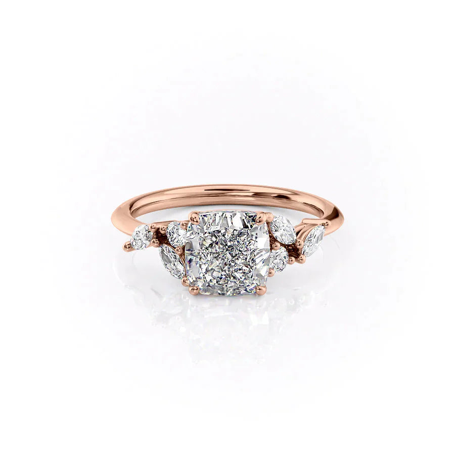 The Melissa Set With A 2.5 Carat Cushion Moissanite