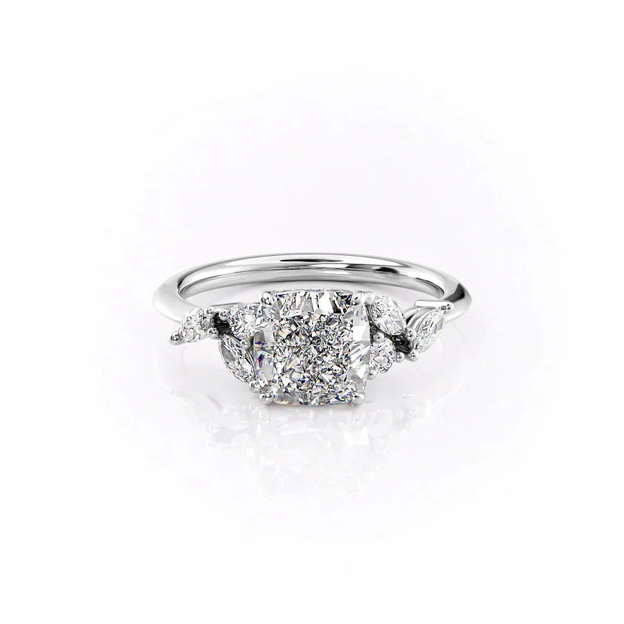 The Melissa Set With A 3 Carat Cushion Lab Diamond