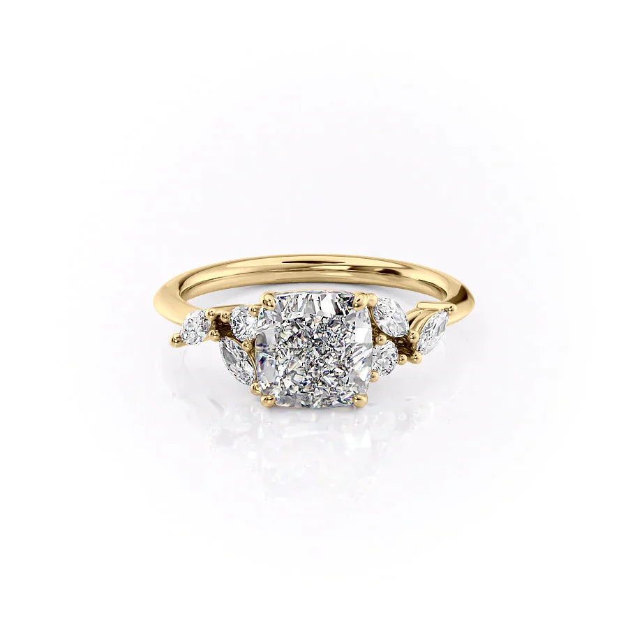 The Melissa Set With A 2 Carat Cushion Lab Diamond