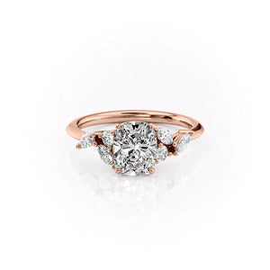 The Melissa Set With A 2.5 Carat Elongated Cushion Moissanite