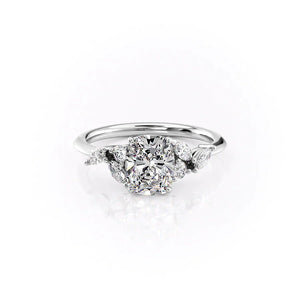 The Melissa Set With A 1.5 Carat Elongated Cushion Moissanite