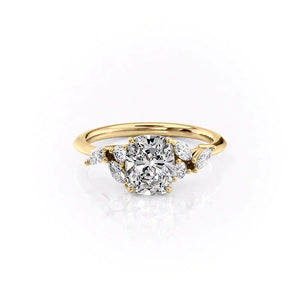 The Melissa Set With A 1 Carat Elongated Cushion Moissanite