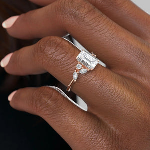The Melissa Set With A 3 Carat Emerald Moissanite