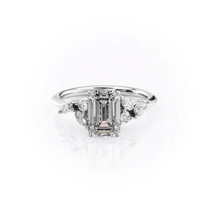 The Melissa Set With A 4.5 Carat Emerald Moissanite