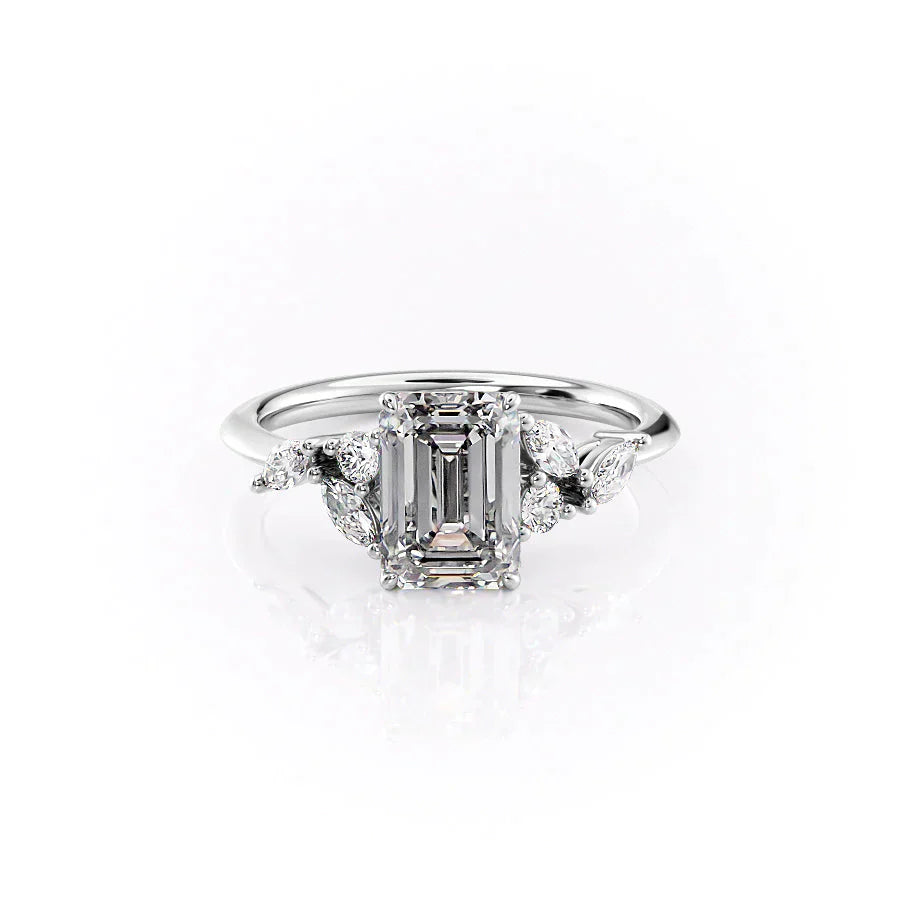 The Melissa Set With A 1 Carat Emerald Moissanite