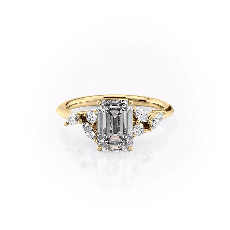 The Melissa Set With A 3 Carat Emerald Lab Diamond