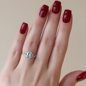 The Melissa Set With A 5 Carat Emerald Moissanite