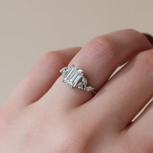 The Melissa Set With A 5 Carat Emerald Moissanite