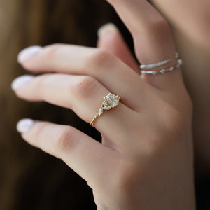 The Melissa Set With A 2 Carat Emerald Moissanite