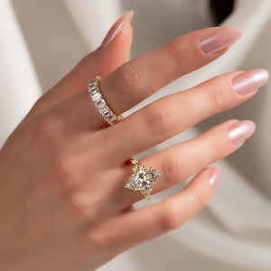 The Melissa Set With A 5 Carat Marquise Moissanite