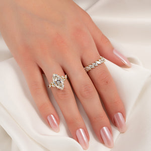 The Melissa Set With A 5 Carat Marquise Moissanite