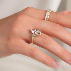 The Melissa Set With A 5 Carat Marquise Moissanite