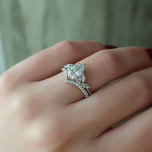 The Melissa Set With A 3 Carat Pear Moissanite