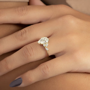 The Melissa Set With A 1.5 Carat Pear Moissanite