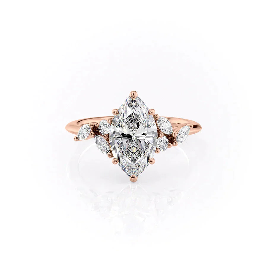 The Melissa Set With A 1.5 Carat Marquise Lab Diamond