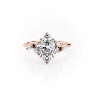 The Melissa Set With A 2.5 Carat Marquise Lab Diamond