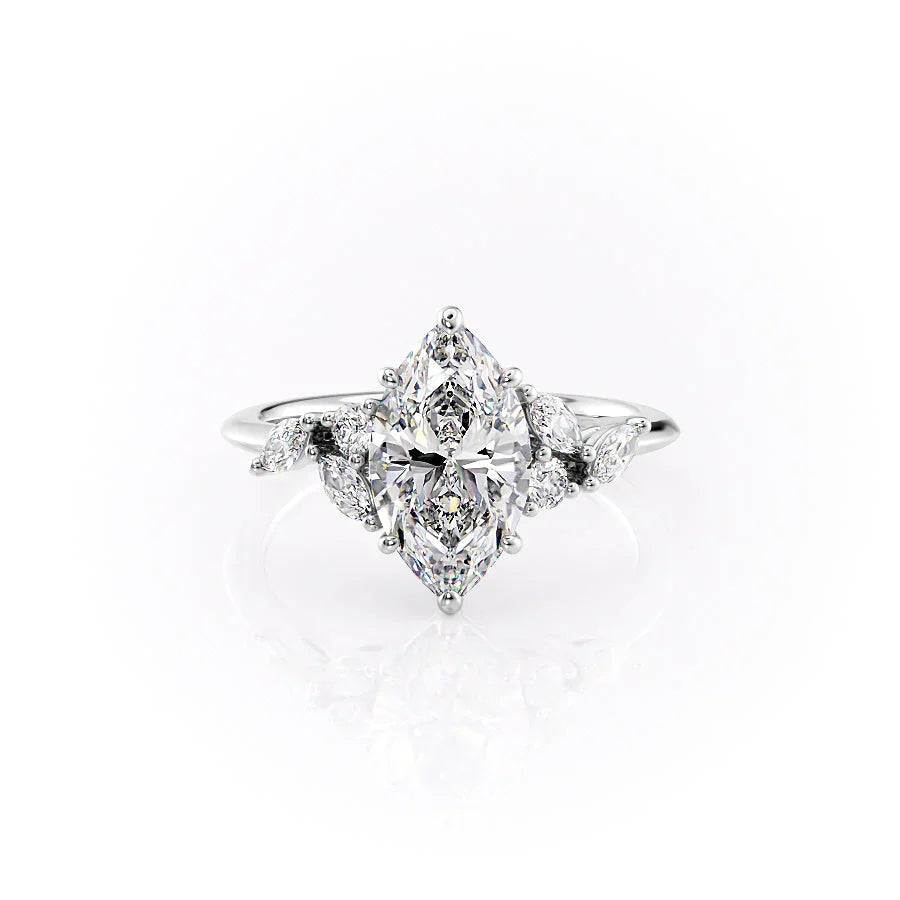 The Melissa Set With A 4.5 Carat Marquise Moissanite