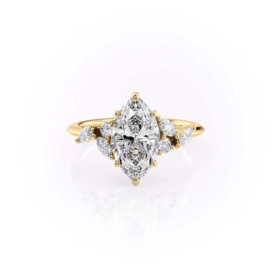 The Melissa Set With A 1.5 Carat Marquise Moissanite