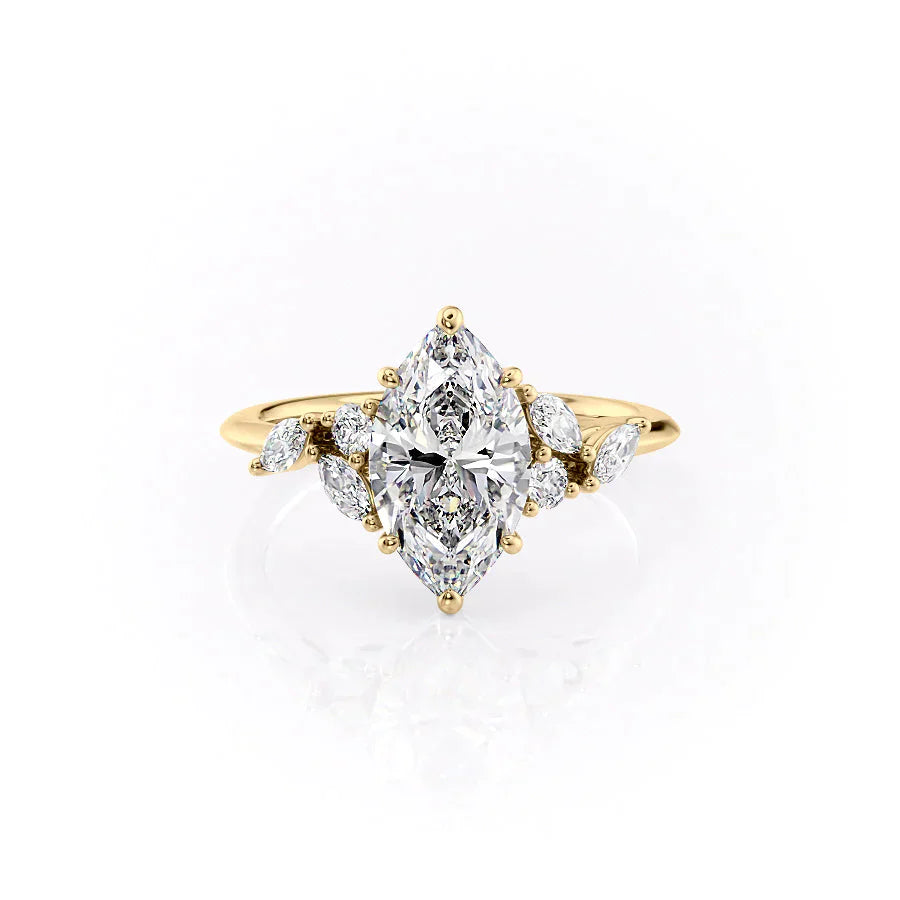 The Melissa Set With A 2.5 Carat Marquise Lab Diamond
