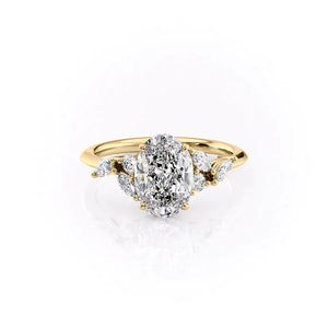 The Melissa Set With A 4 Carat Oval Moissanite