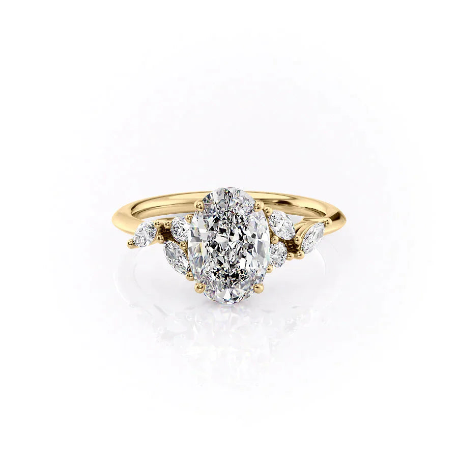 The Melissa Set With A 2.5 Carat Oval Lab Diamond