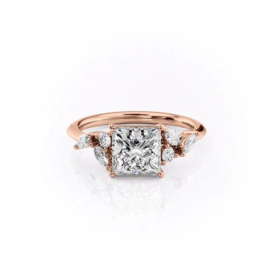 The Melissa Set With A 3 Carat Princess Moissanite