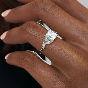 The Melissa Set With A 4 Carat Princess Moissanite